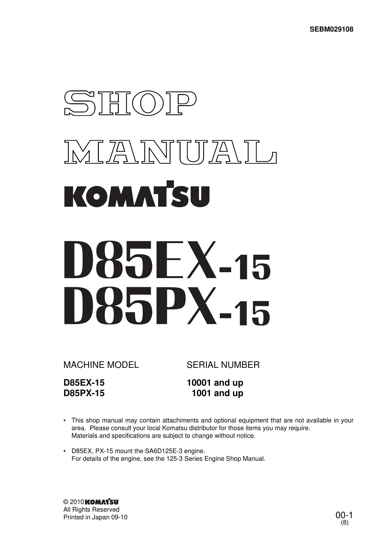 D85EX-15 D85PX-15 Shop Manual